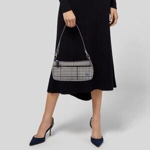 Ralph Lauren Monogram Houndstooth Canvas Mini Bag